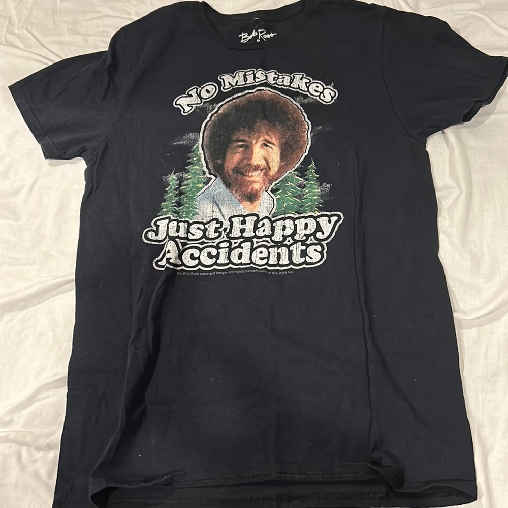 Bob Ross happy accidents t shirt size s